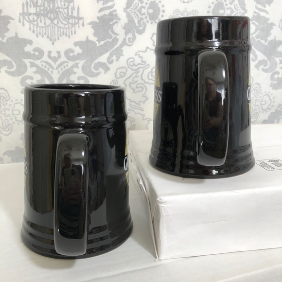 Guinness Black Ceramic Beer Steins 2 Matching - Picture 2 of 9